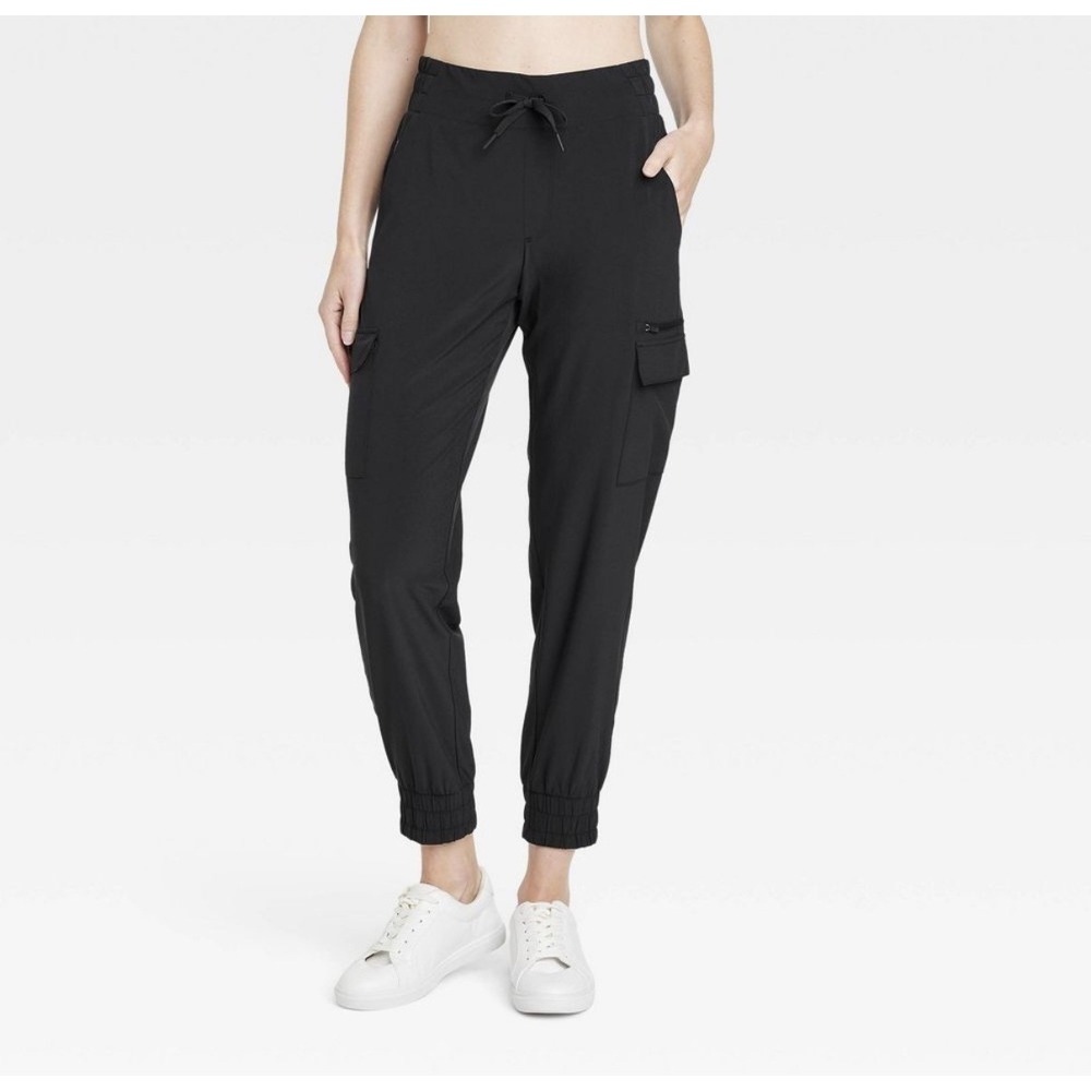 All In Motion Women's Flex Cargo Joggers Sports Pants Black SIZE S